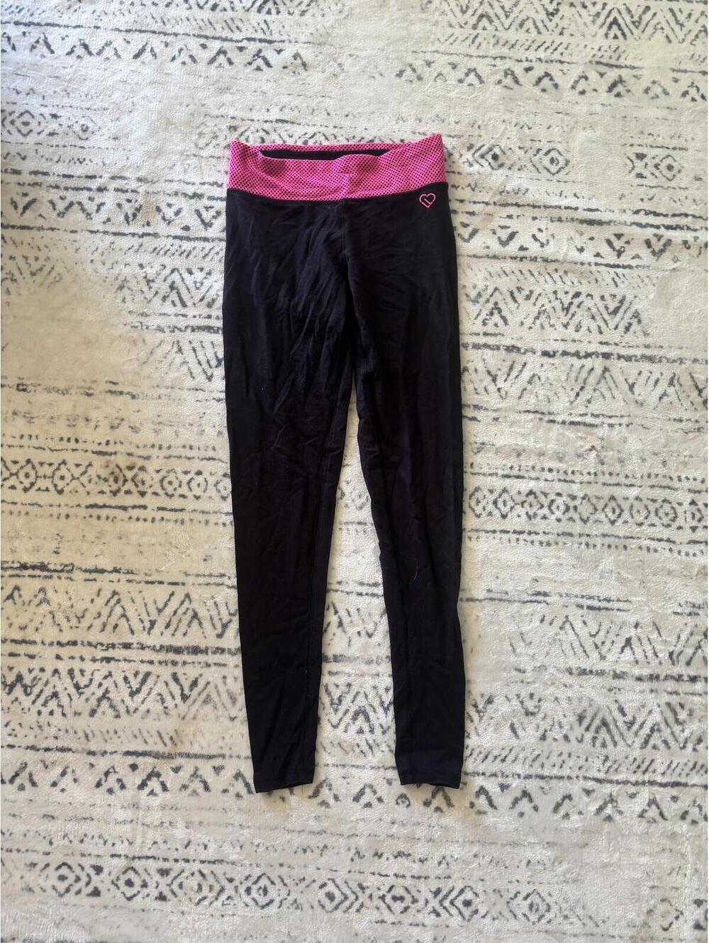 Aerie Live Love Dream Black Leggings with Pink Waistband Size Petite S